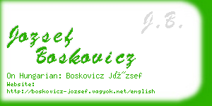 jozsef boskovicz business card